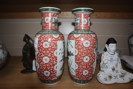 A pair of Chinese famille verte vases height 26cm